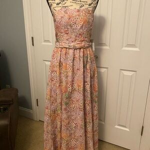 NWT Lizard Thicket Strapless Floral Dress in Pink and Orange